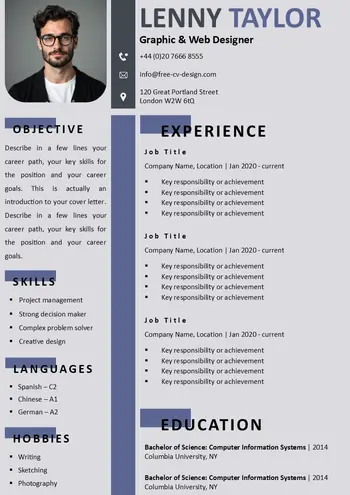 Blank CV template Word Format