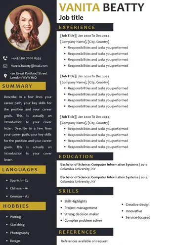 Free Curriculum Vitae Template