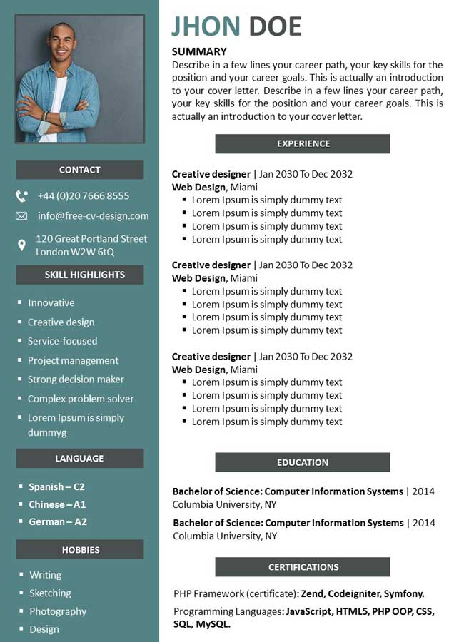 CV PowerPoint to Download