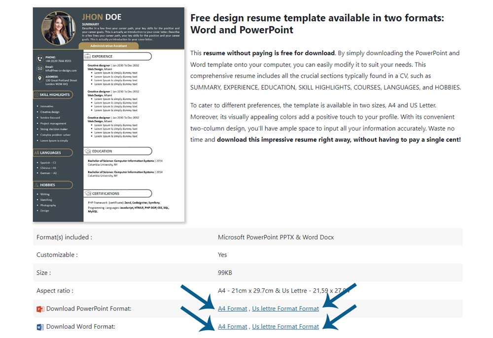 how to download cv in free-cv-design.com