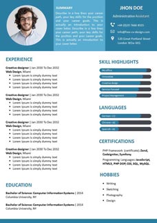 Resume template in English