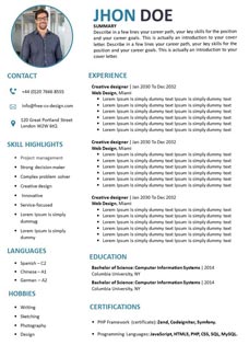 Example of a simple CV to download