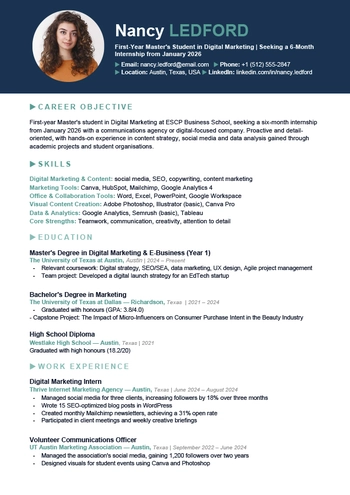 Student ATS Resume